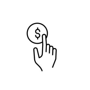 para bağışı ince dış hat ikon vektör tasarımı web veya mobil uygulama için iyidir