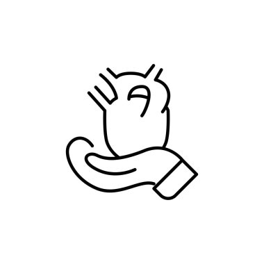 kalp bağışı ince dış hat ikon vektör tasarımı web veya mobil uygulama için iyi