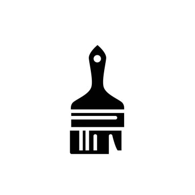 Boya fırçası katı simge vektör tasarımı web veya mobil uygulama için iyi