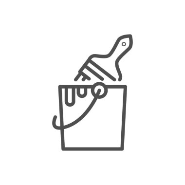 Boya Kovası ince dış hat ikon vektör tasarımı web veya mobil uygulama için uygundur