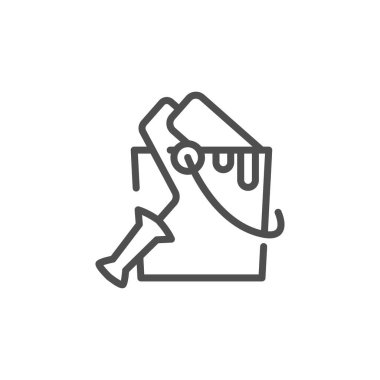 Boya Kovası ince dış hat ikon vektör tasarımı web veya mobil uygulama için uygundur