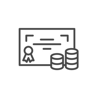 işletme lisans çizgisi ikon vektör tasarımı web veya mobil uygulama için iyi