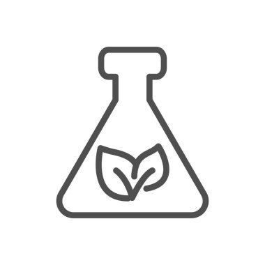 Güvenli kimyasallar, eko laboratuvarı ana hatları ikon vektör tasarımı web veya mobil uygulama için uygundur