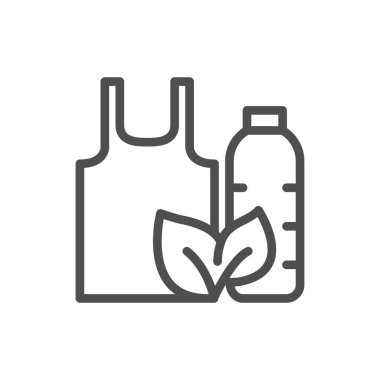 eko plastik dış hat ikon vektör tasarımı web veya mobil uygulama için uygundur