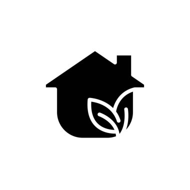 eko ev katı simge vektör tasarımı web ya da mobil uygulama için iyi