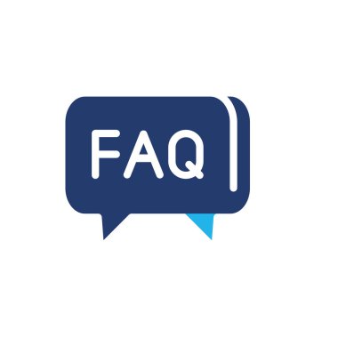 Sık sık sorulan bir soru. Sorgu, geri bildirim, problem renkli ikon vektör tasarımı web veya mobil uygulama için uygundur