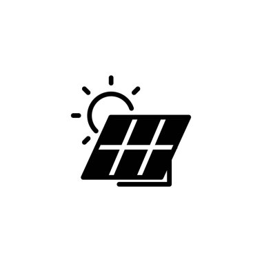 Güneş enerjisi katı ikon vektör tasarımı ağ ya da mobil uygulama için iyi