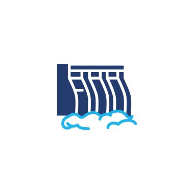 Hidroelektrik santrali renkli ikon vektör tasarımı web ya da mobil uygulama için iyi