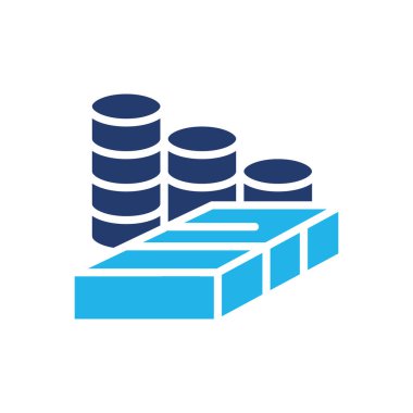 Sikke yığınları renkli simge vektör tasarımı web veya mobil uygulama için uygundur