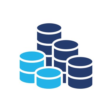 Sikke yığınları renkli simge vektör tasarımı web veya mobil uygulama için uygundur