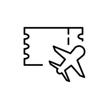 Uçak bileti ana hatları ikon vektör tasarımı web veya mobil uygulama için uygun