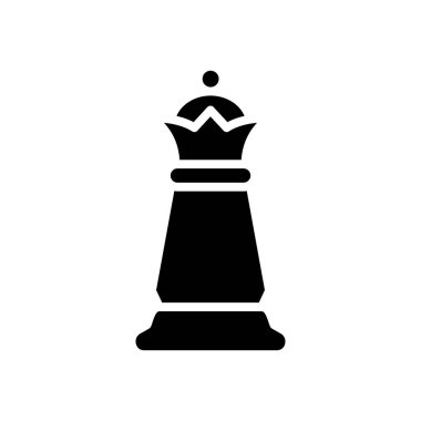 Kraliçe satranç somut ikon vektör tasarımı web ya da mobil uygulama için iyi