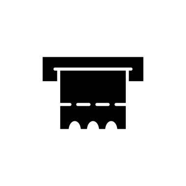 bilet otomatı katı simge vektör tasarımı web veya mobil uygulama için uygundur