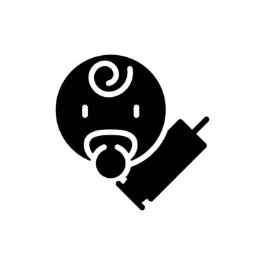 Çocuklar için aşı Katı ikon vektör tasarımı Web veya mobil uygulama için iyidir