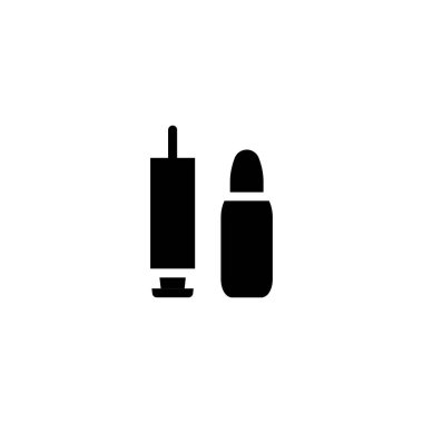 Aşı ve tıbbi şırınga katı ikon vektör tasarımı web veya mobil uygulama için iyi