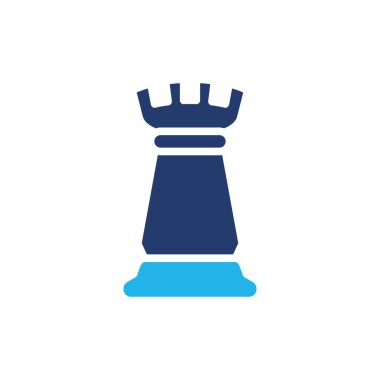 Satranç kalesi renkli simge vektör tasarımı web ya da mobil uygulama için iyi