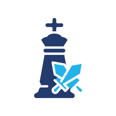 Satranç stratejisi renkli ikon vektör tasarımının web veya mobil uygulama için iyi olup olmadığını kontrol et