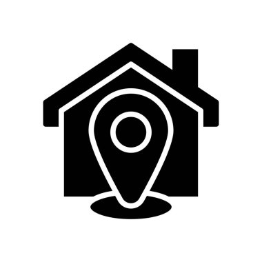 ev konumu katı simge vektör tasarımı web veya mobil uygulama için uygundur