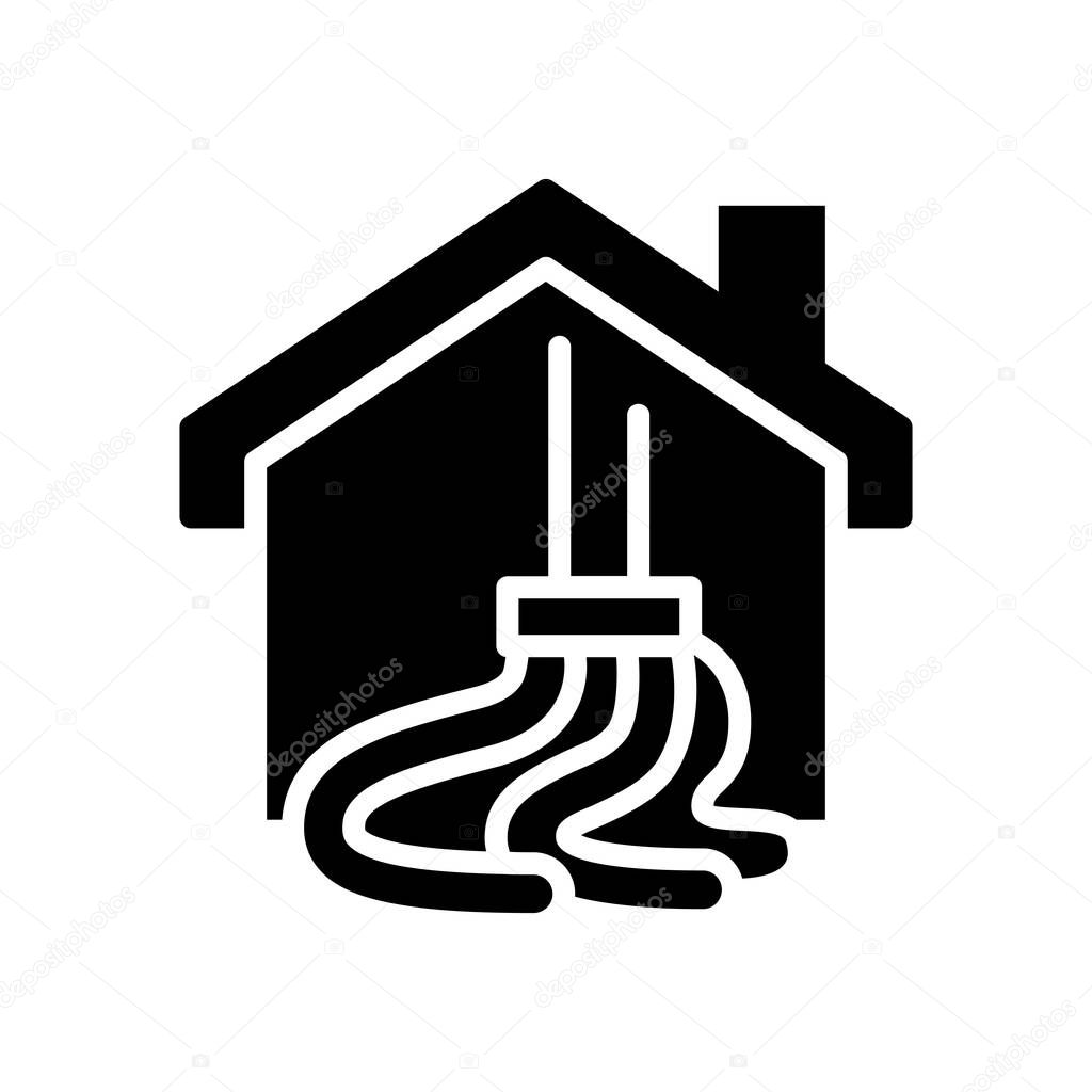 Home cleaning solid icon symbol vector design good for web or mobile app