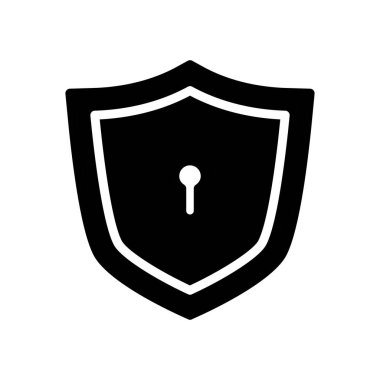 Anahtar deliği katı simge vektör tasarımlı kalkan ağ ya da mobil uygulama için uygundur