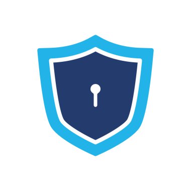 Anahtar deliği renkli ikon vektör tasarımlı kalkan ağ ya da mobil uygulama için iyi