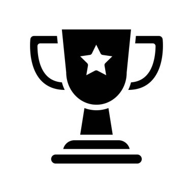 kupa katı simge vektör tasarımı web veya mobil uygulama için iyi