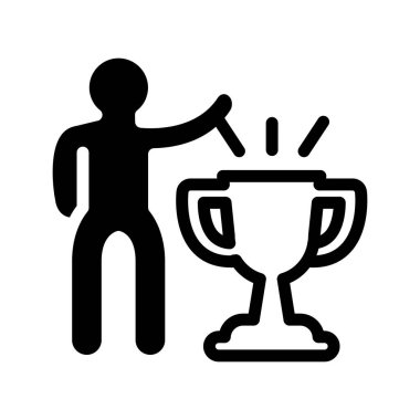 Kazanan katı simge vektör tasarımı web ya da mobil uygulama için iyi