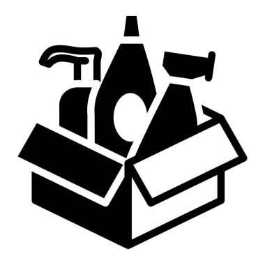 ürün katı simge vektör tasarımı web veya mobil uygulama için iyi