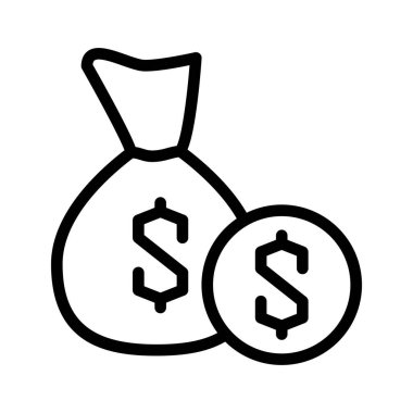 web ya da mobil uygulama için kullanışlı ana hatlı ikon vektör tasarımını finanse et