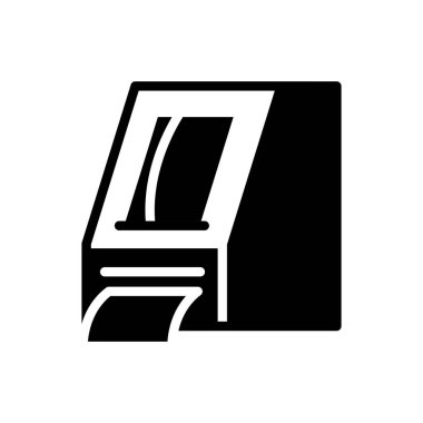 atm katı simge vektör tasarımı web veya mobil uygulama için uygun