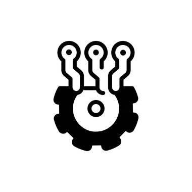 teknolojik katı simge vektör tasarımı web ya da mobil uygulama için iyi