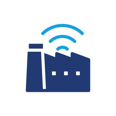 akıllı fabrika renkli simge vektör tasarımı web veya mobil uygulama için iyidir