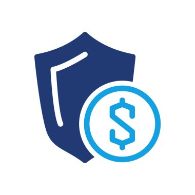 finansal sigorta renkli simge vektör tasarımı web veya mobil uygulama için iyi