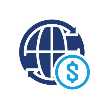 küresel ekonomi simge vektör tasarımı web veya mobil uygulama için iyi