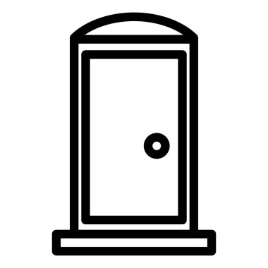 taşınabilir tuvalet ana hatları ikon vektör tasarımı web veya mobil uygulama için uygundur