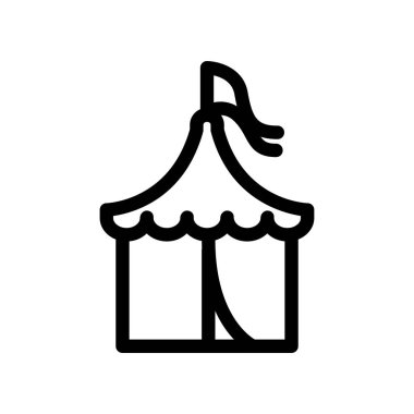 festival çadırı ana hatları ikon vektör tasarımı web veya mobil uygulama için uygundur