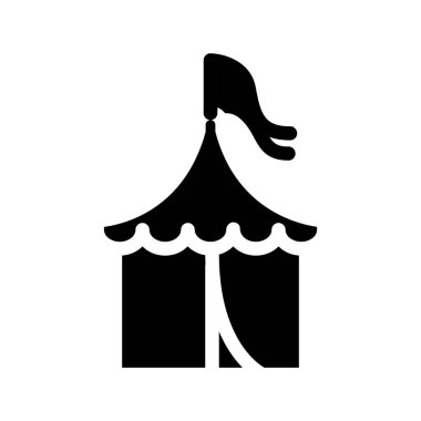 festival çadırı katı ikon vektör tasarımı web veya mobil uygulama için uygun
