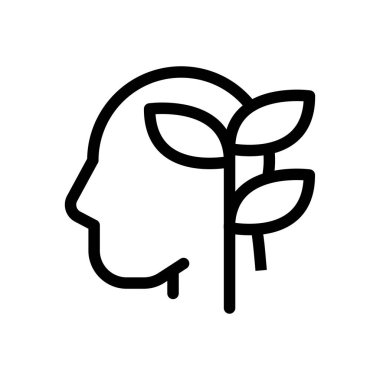 Zihin büyümesi ana hatları simge vektör tasarımı web veya mobil uygulama için iyidir