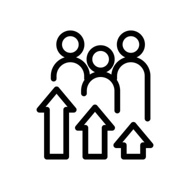 topluluk büyüme ana hatları ikon vektör tasarımı web veya mobil uygulama için iyidir