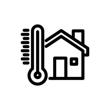 ev sıcaklığı ana hatları simge vektör tasarımı web veya mobil uygulama için uygundur