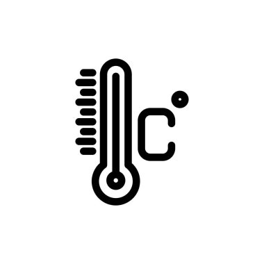 Celsius sıcaklık ana hatları simge vektör tasarımı web veya mobil uygulama için uygundur