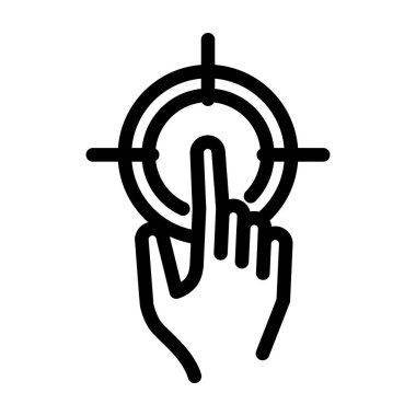 Hedef ana hatları gösteren el işareti simge vektör tasarımı web veya mobil uygulama için uygundur