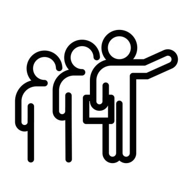 takım lideri ana hatları simge vektör tasarımı web veya mobil uygulama için uygundur