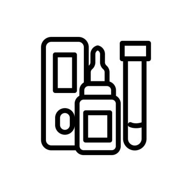 hızlı test antijen test kiti ana hatları ikon vektör tasarımı web veya mobil uygulama için uygundur