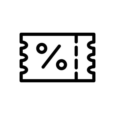 indirimli kupon ana hatları ikon vektör tasarımı web veya mobil uygulama için uygundur