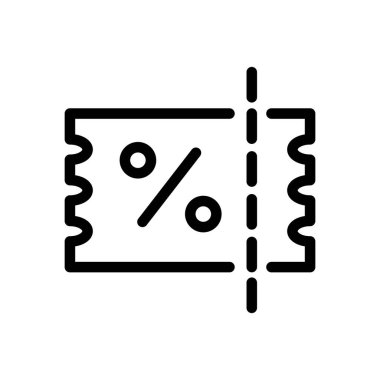 indirimli kupon ana hatları ikon vektör tasarımı web veya mobil uygulama için uygundur