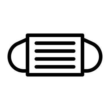 yüz maskesi ana hatları simge vektör tasarımı web veya mobil uygulama için uygundur