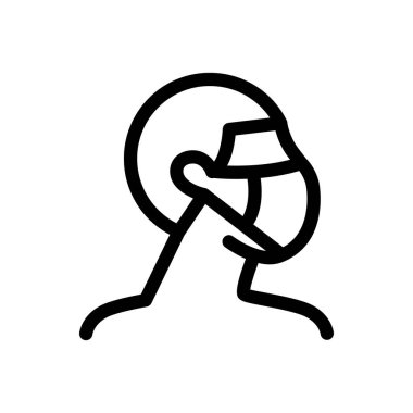 Adam maskeli taslak simge vektör tasarımı giyer Web veya mobil uygulama için iyidir