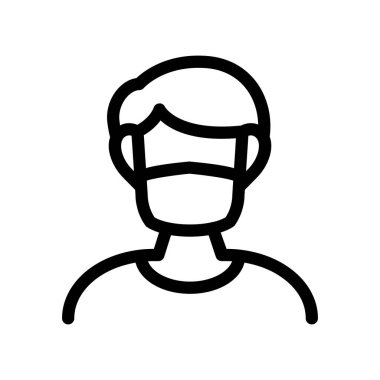 Adam maskeli taslak simge vektör tasarımı giyer Web veya mobil uygulama için iyidir