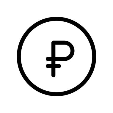 rubel para birimi ana hatları simge vektör tasarımı web veya mobil uygulama için uygundur